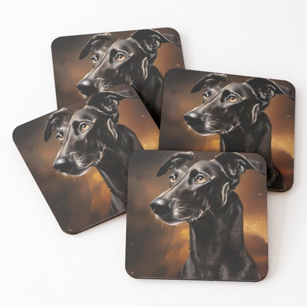 Item preview, Black greyhound in dramatic light designed and sold by Mianku | Für das Leben.