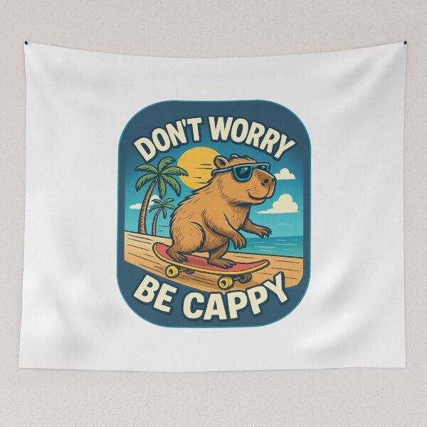 Item preview, Don't Worry Be Cappy, Cute And Motivational Quote, Cute Capybara designed and sold by graphic-genie.