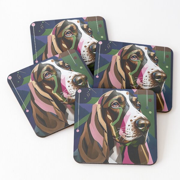 Artikelvorschau, Basset Hound im geometrischen Stil entworfen und verkauft von Mianku | Für das Leben.