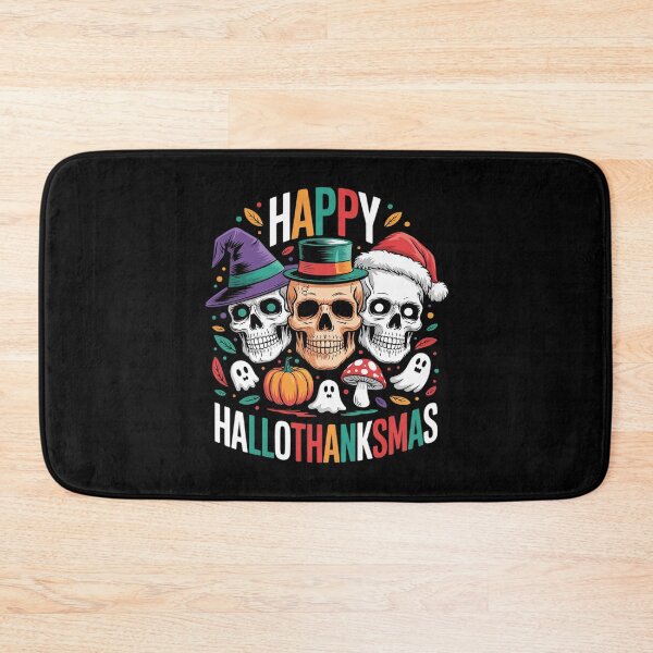 Item preview, halloween thanksgiving christmas happy hallothanksmas skull designed and sold by RoyTill0Art.