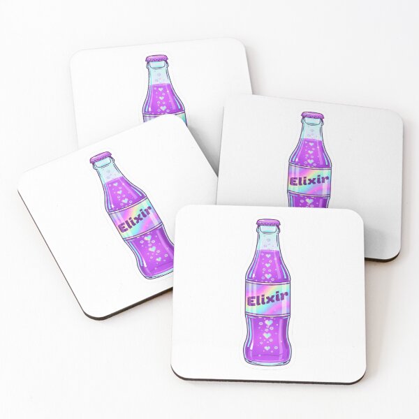 Item preview, Neon Purple Elixir Soda Bottle | Pixel Heart Bubbles Vaporwave Aesthetic designed and sold by DigitalVibes Art, CreatorSpace, PixelMood. By AngryFish.Art..
