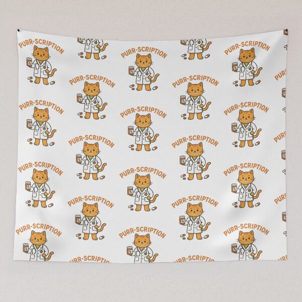 Item preview, Purr-scription Funny Cat Doctor Pun Design designed and sold by LaughLab Apparel.