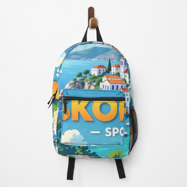 Item preview, Skopelos, Greece: Vintage-Style Painterly Travel Poster designed and sold by LSVart.