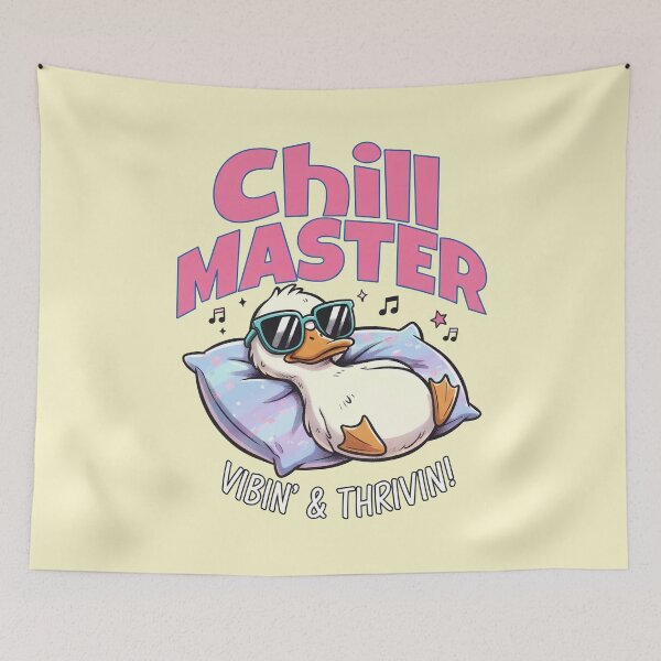 Item preview, Chill Master Duck Sticker | Vibin and Thrivin Cute Pastel Gamer Gift designed and sold by cozy corner co. .