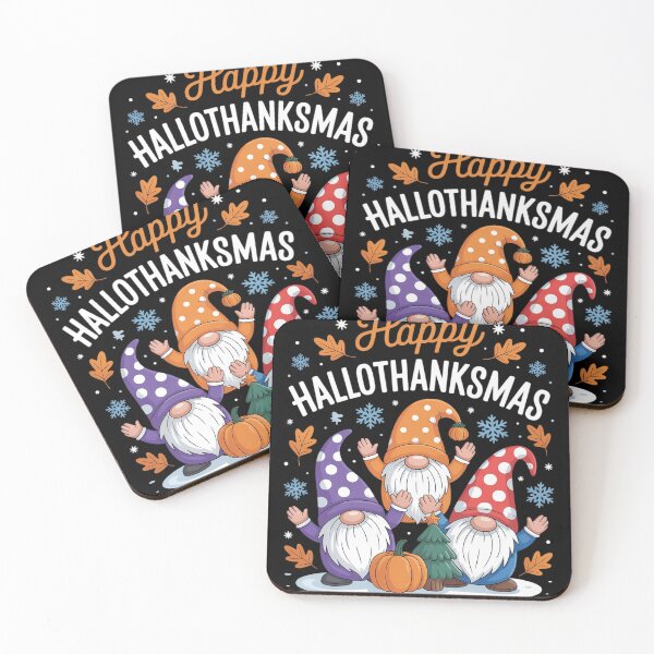 Item preview, HAPPY HALLOTHANKSMAS Gnomes Halloween Thanksgiving Christmas12  designed and sold by RuthGAArt.