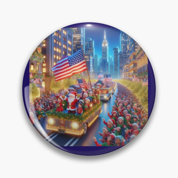 Item preview, New York Christmas Parade – Cute 3D Holiday Celebration with USA Flag ,  designed and sold by PaintMeWorld.