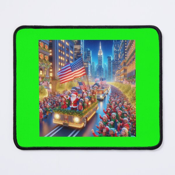 Item preview, New York Christmas Parade – Cute 3D Holiday Celebration with USA Flag ,  designed and sold by PaintMeWorld.