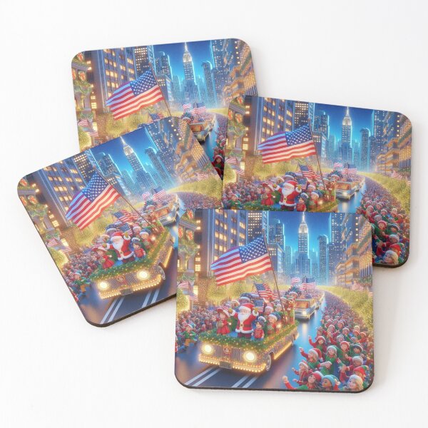 Item preview, New York Christmas Parade – Cute 3D Holiday Celebration with USA Flag ,  designed and sold by PaintMeWorld.