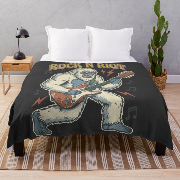 Item preview, Rock N Riot Yeti Playing Electric Guitar Retro designed and sold by tollaru.