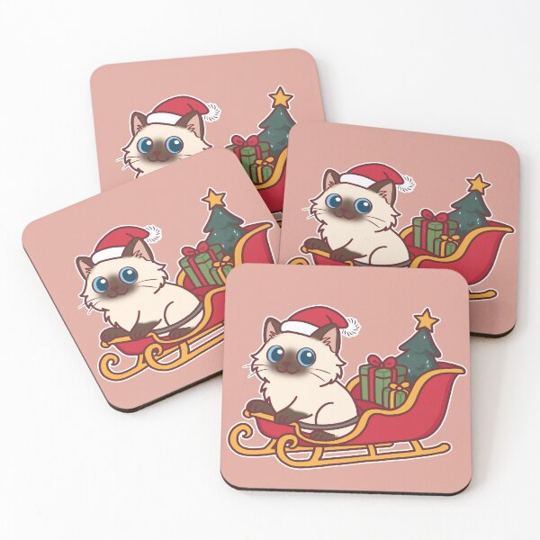 Item preview, Christmas Ragdoll Cat on Santa Sleigh designed and sold by BGMeYou.