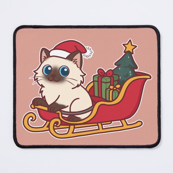 Item preview, Christmas Ragdoll Cat on Santa Sleigh designed and sold by BGMeYou.