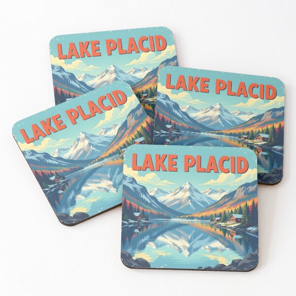 Item preview, Lake Placid, Adirondacks, USA: Vintage-Style Painterly Travel Poster designed and sold by LSVart.