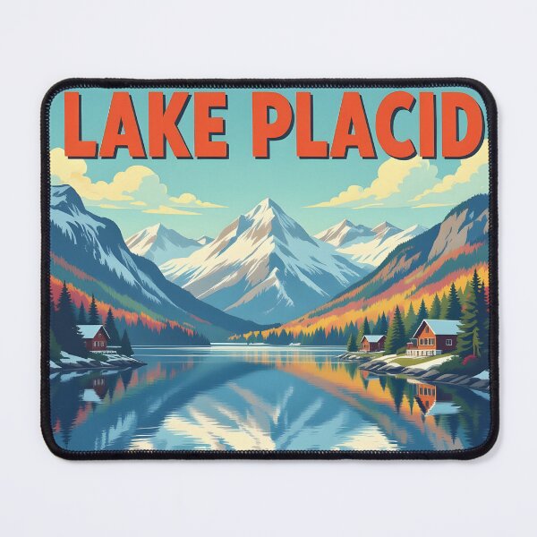 Item preview, Lake Placid, Adirondacks, USA: Vintage-Style Painterly Travel Poster designed and sold by LSVart.