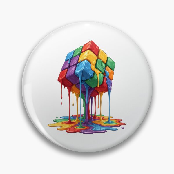 Item preview, Melting Colorful Puzzle Cube - Retro 80s Surreal Art designed and sold by Latikshop.