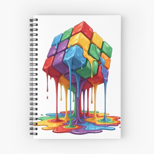 Item preview, Melting Colorful Puzzle Cube - Retro 80s Surreal Art designed and sold by Latikshop.