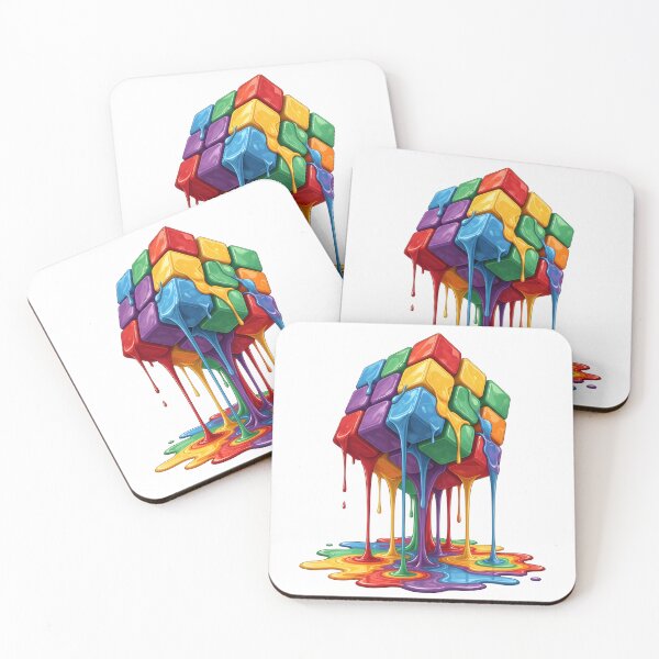 Item preview, Melting Colorful Puzzle Cube - Retro 80s Surreal Art designed and sold by Latikshop.