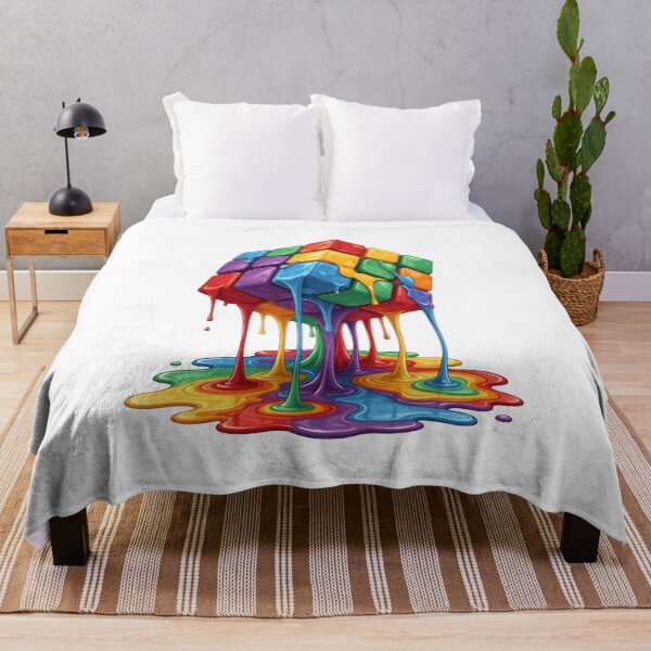 Item preview, Melting Colorful Puzzle Cube - Retro 80s Surreal Art designed and sold by Latikshop.