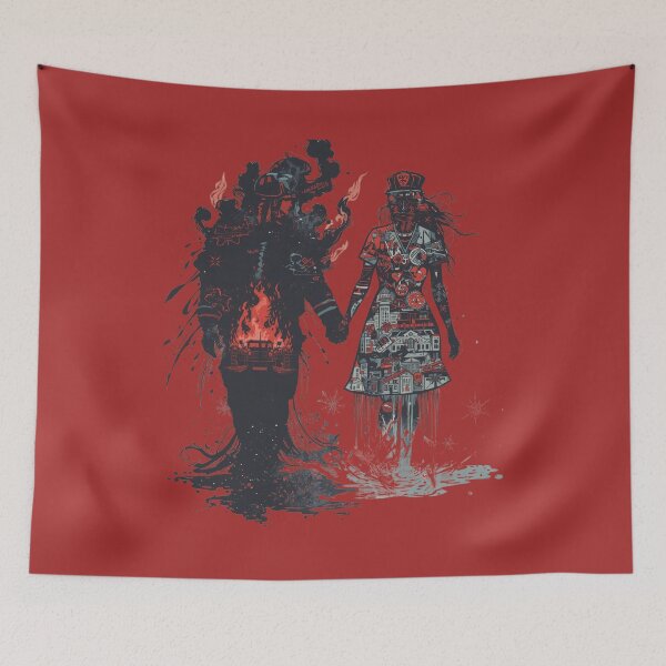 Item preview, Firefighter and Nurse Couple Silhouette designed and sold by Mr-Nurse.