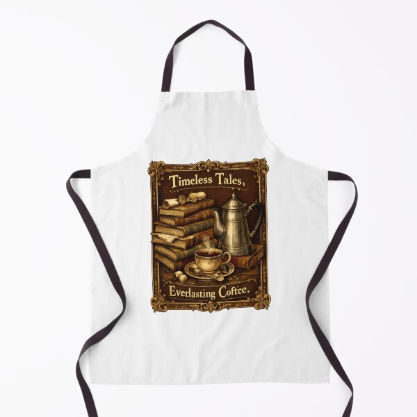 Item preview, Timeless Tales Everlasting Coffee - Vintage Book Stack Coffee Pot Art Print designed and sold by DesignRush786.