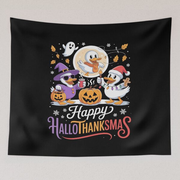 Item preview, Happy HalloThanksMas Goose Halloween Thanksgiving Christmas  designed and sold by RuthGAArt.