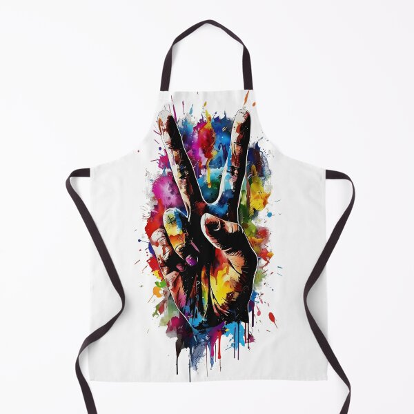 Item preview, Colorful Peace Sign Hand - Vibrant Watercolor Splatter Art designed and sold by Latikshop.