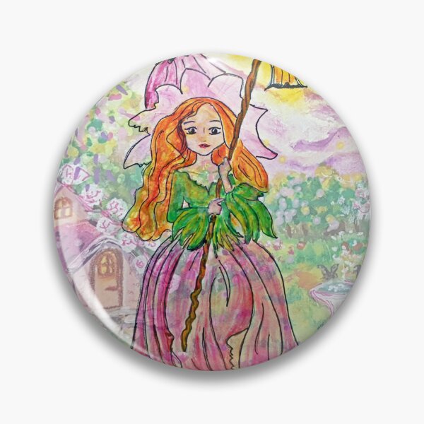 Item preview, Cute Pixie Fairy in a Pink Whimsical Village designed and sold by ZiehrArt.