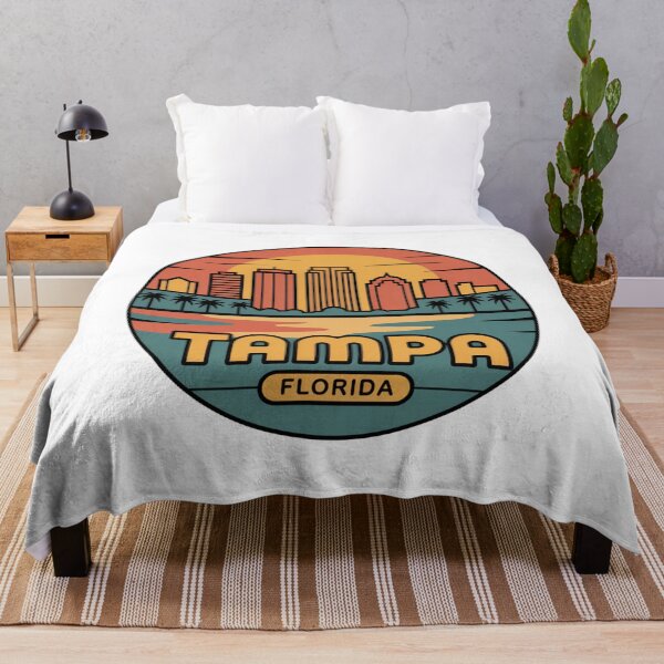 Item preview, Tampa Florida Retro Sunset Skyline – Vintage Cityscape & Palm Trees designed and sold by CircinusStore.