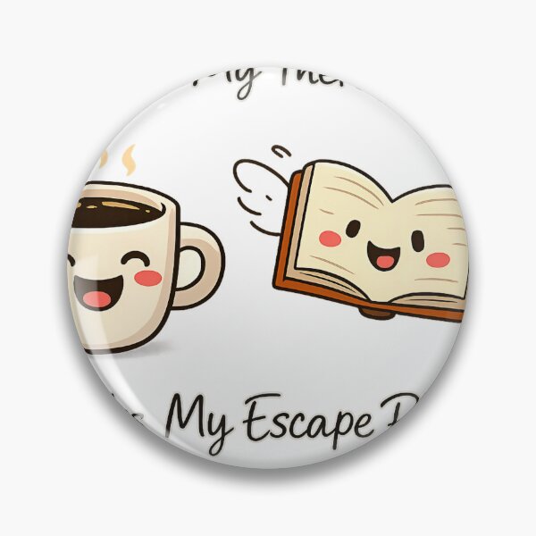 Item preview, Coffee My Therapist, Books My Escape Plan – Cute Coffee & Book Lover Illustration designed and sold by DesignRush786.