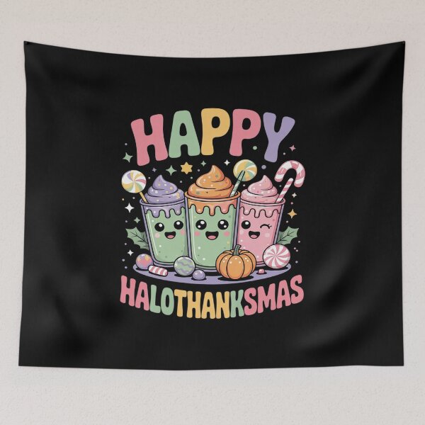 Item preview, Happy Hallothanksmas Halloween Thanksgiving Christmas 02  designed and sold by RsFilsingerArt.