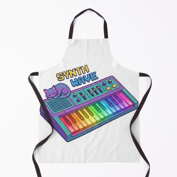 Item preview, Retro Mini Synthesizer & Pixel Cat | Rainbow Synthwave Aesthetic designed and sold by DigitalVibes Art, CreatorSpace, PixelMood. By AngryFish.Art..