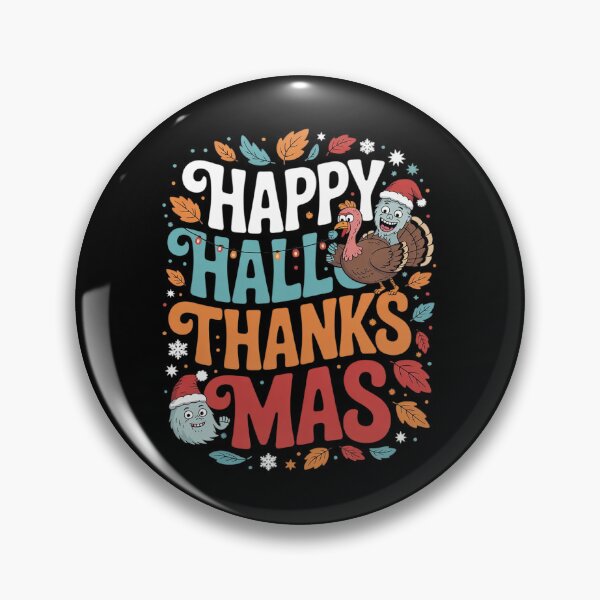Item preview, Happy Hallothanksmas Halloween Thanksgiving Christmas 2  designed and sold by RsFilsingerArt.