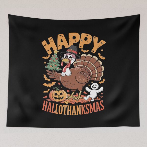 Item preview, Happy Hallothanksmas Halloween Thanksgiving Christmas 07  designed and sold by RsFilsingerArt.