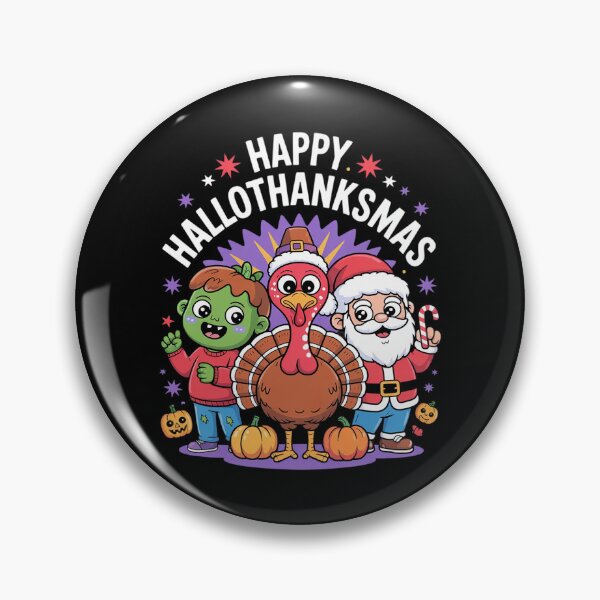 Item preview, Happy Hallothanksmas Halloween Thanksgiving Christmas 12  designed and sold by RsFilsingerArt.
