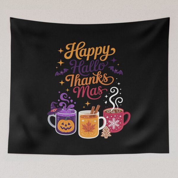 Item preview, Happy Hallothanksmas Halloween Thanksgiving Christmas 13  designed and sold by RsFilsingerArt.