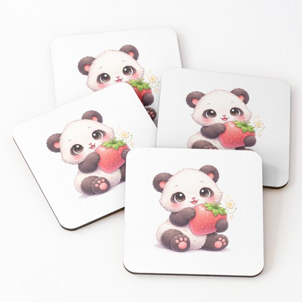 Item preview, Kawaii Strawberry Panda – Cute Fruit Friend designed and sold by kimkosovo.