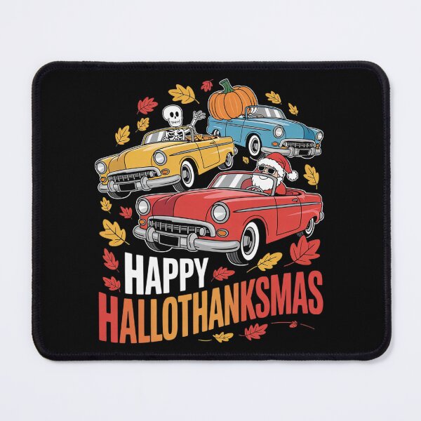 Item preview, Happy Hallothanksmas Car Halloween Thanksgiving Christmas designed and sold by VerseFarm.