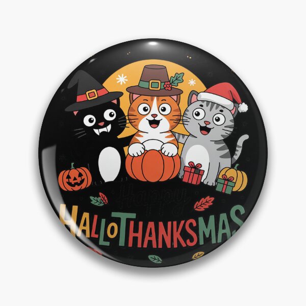 Item preview, Happy Hallothanksmas Cat Halloween Christmas Thanksgiving  designed and sold by VerseFarm.
