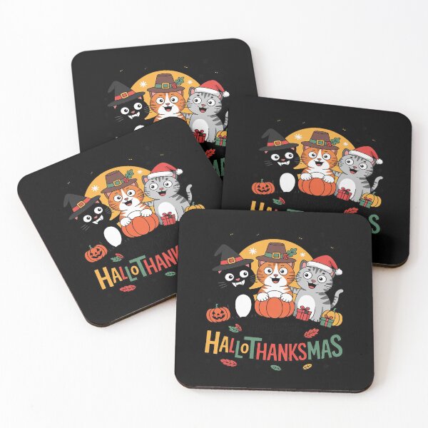 Item preview, Happy Hallothanksmas Cat Halloween Christmas Thanksgiving  designed and sold by VerseFarm.