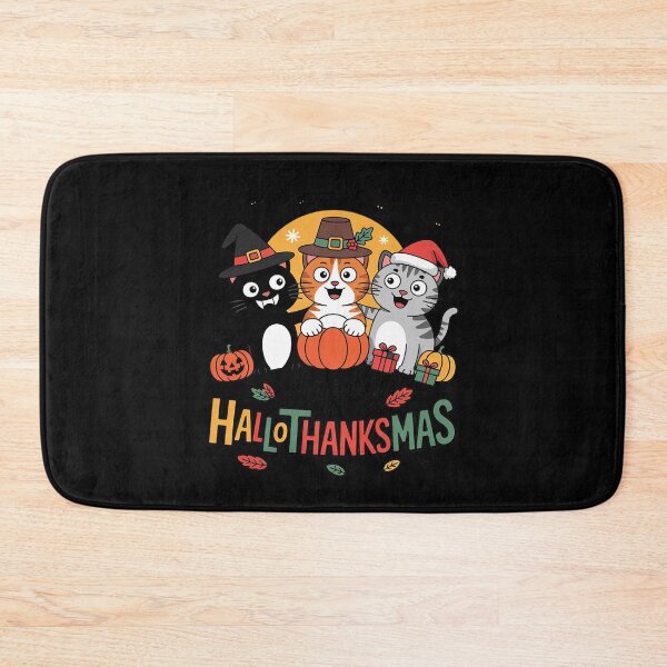 Item preview, Happy Hallothanksmas Cat Halloween Christmas Thanksgiving  designed and sold by VerseFarm.