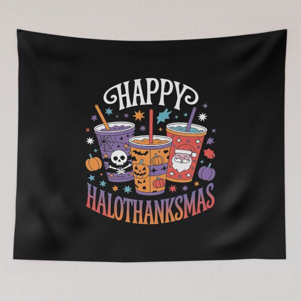 Item preview, Happy Hallothanksmas Halloween Thanksgiving Christmas  designed and sold by RsFilsingerArt.