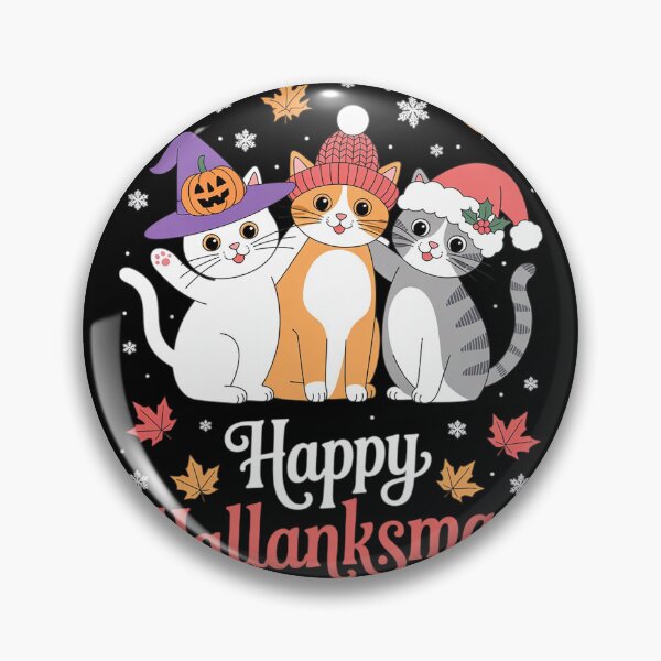 Item preview, Happy Hallothanksmas Cats Halloween Thanksgiving Christma  designed and sold by VerseFarm.