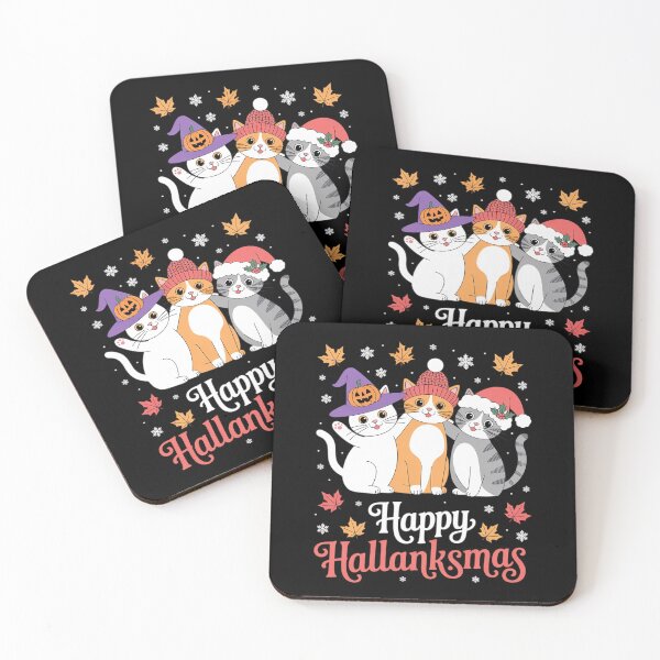Item preview, Happy Hallothanksmas Cats Halloween Thanksgiving Christma  designed and sold by VerseFarm.