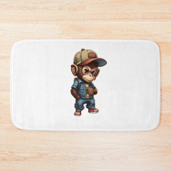 Item preview, Cool Streetwear Monkey - Denim Style Chimp with Red Sneakers designed and sold by Latikshop.