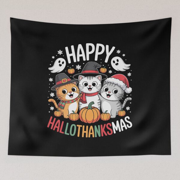 Item preview, Happy Hallothanksmas Halloween Thanksgiving Christmas Day 1  designed and sold by RsFilsingerArt.