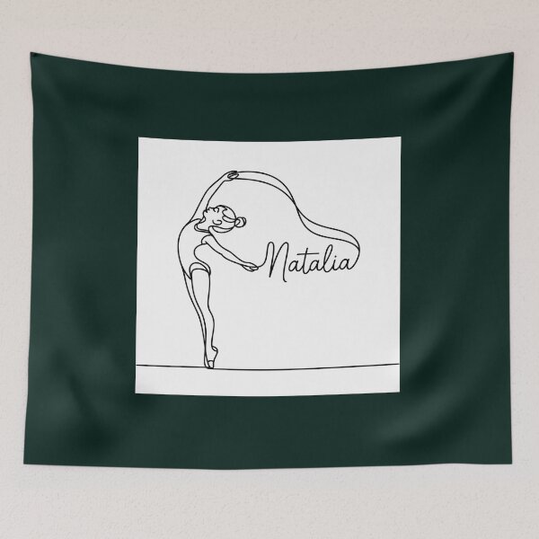 Item preview, Natalia Rhythmic  Gimnastics minimal Line Art Spiral T-Shirt designed and sold by Viktorio Art Shop.