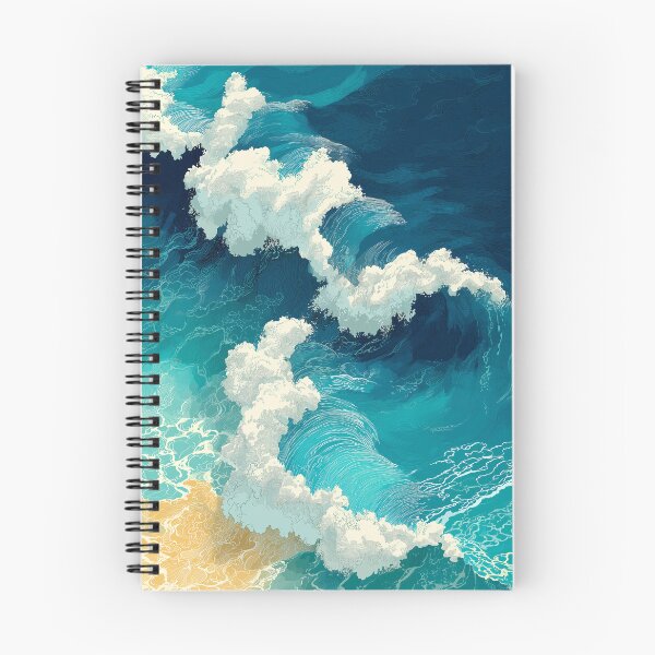 Item preview, Crashing Ocean Waves in Stylized Blue designed and sold by Art of Ngu.