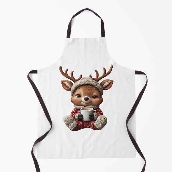 Item preview, Cozy Reindeer in Pajamas with Hot Cocoa designed and sold by ֍ NishlaArts ֍.