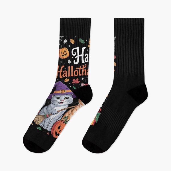 Item preview, Happy Hallothanksmas Cats Halloween Thanksgiving Christmas0  designed and sold by VerseFarm.