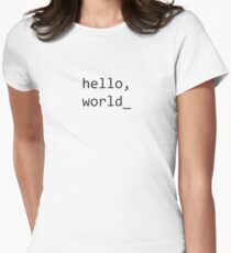 Hello World Font Women's Fitted T-Shirt