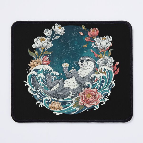 Item preview, Otter Holding A Shell Japanese Art designed and sold by FemmeForge.